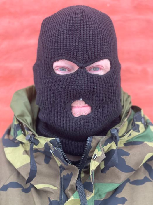 Balaclava commandohue 3 huller sort strik