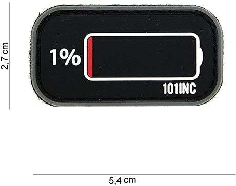 Low batteri patch PVC stof mærke