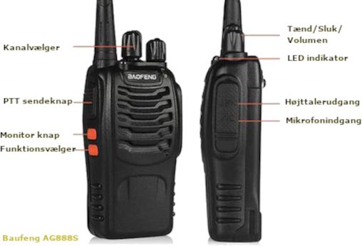 Walkie-Talkie 2-vejs radiosæt Baofeng 888S kommunikationsradio