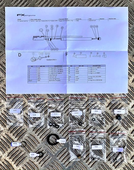 FXairguns reparationskit til Typhoon T12 T400 og Whisper