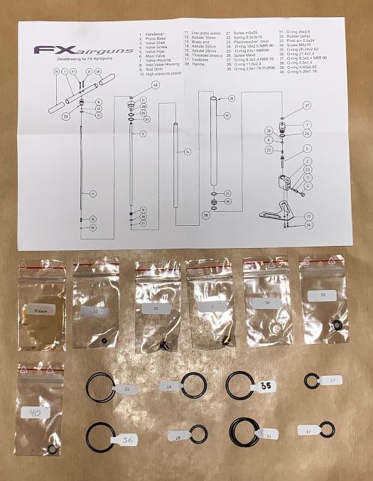 FX airguns reparationskit til pumpe