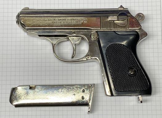 Walther PPK pistol, nickel agent- og politipistol