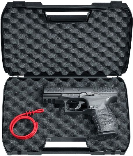 Walther PPQ M2 .43 Caliber T4E CO2 drevet paintballpistol, sort pistol, I kuffert