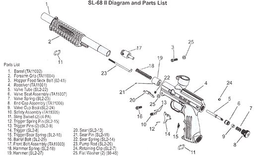 Exploded view Tippmann SL 68 II (new)