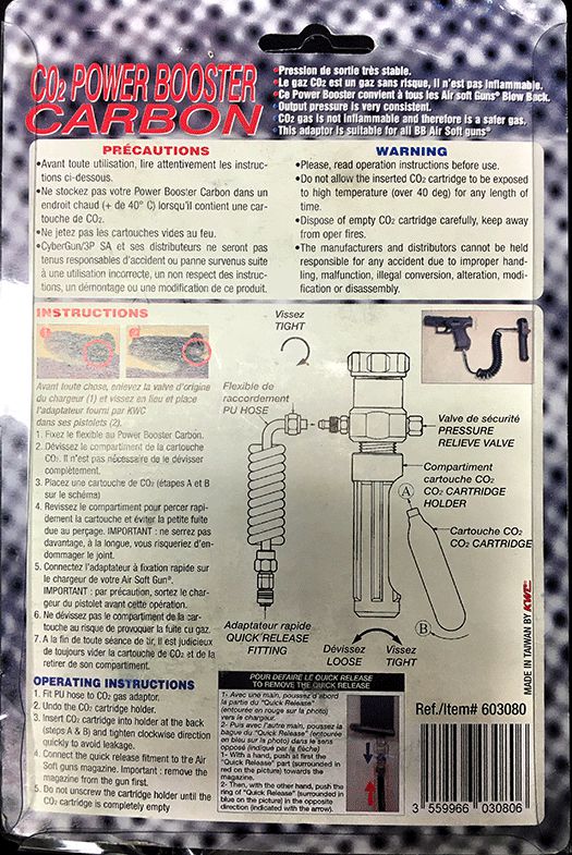 Adaptor til at drive gas-softguns med en 12 grans kulsyrekapsel